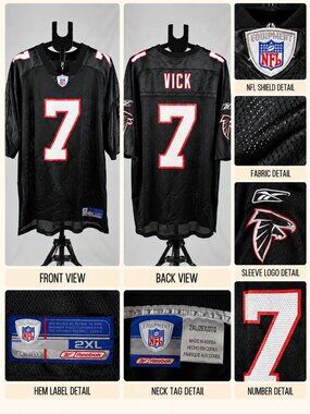 Vintage Reebok NFL Atlanta Falcons Michael Vick #7 Jersey - 2XL